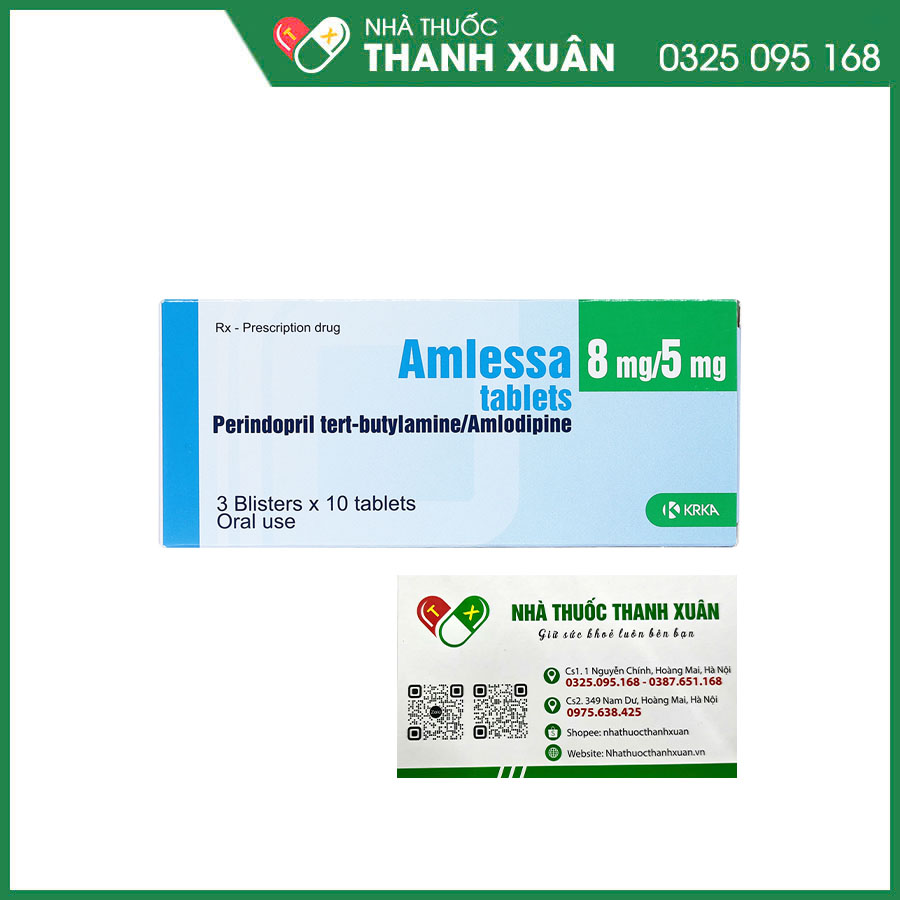 Amlessa 8mg/5mg thuốc điều trị thay thế trong tăng huyết áp vô căn và/hoặc bệnh mạch vành ổn định